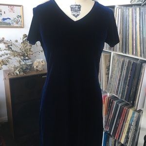 Short Blue Velvet Dress